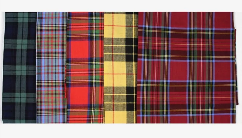 Soprano 5 Colour Tartan Patterned Cotton Handkerchief Set-1