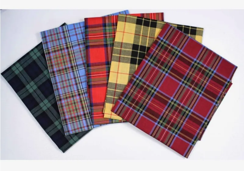 Soprano 5 Colour Tartan Patterned Cotton Handkerchief Set-2