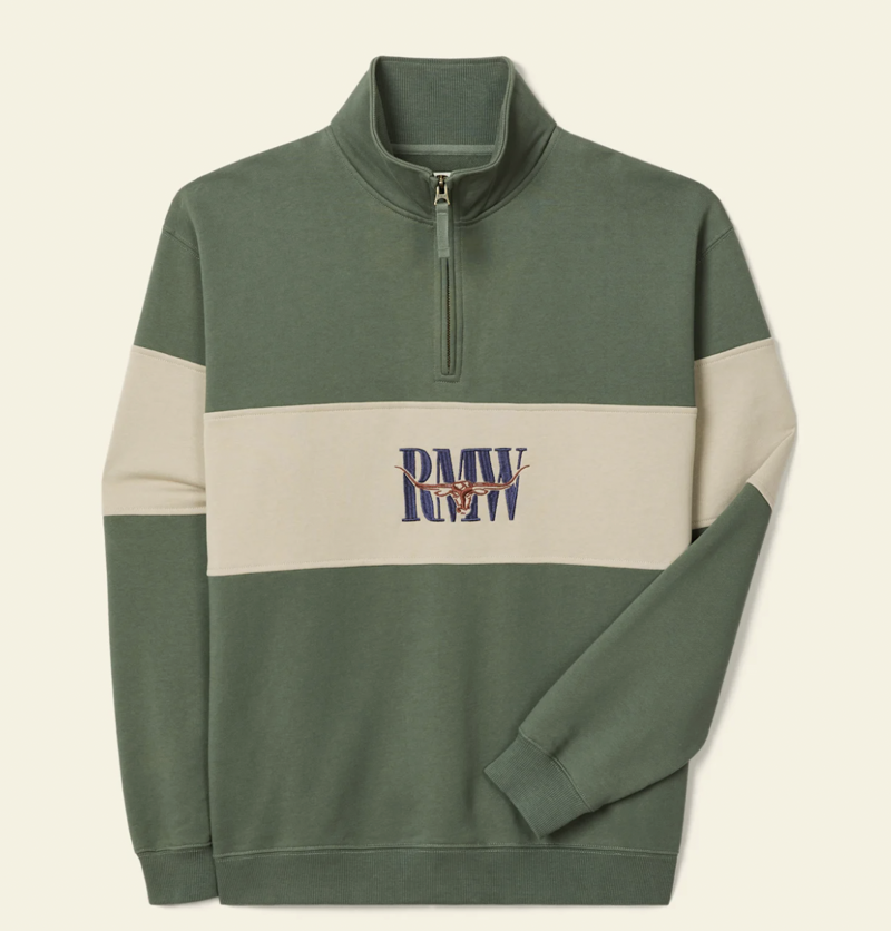 R.M Williams Heritage 1/4 Zip Sweatshirt - Spruce Green