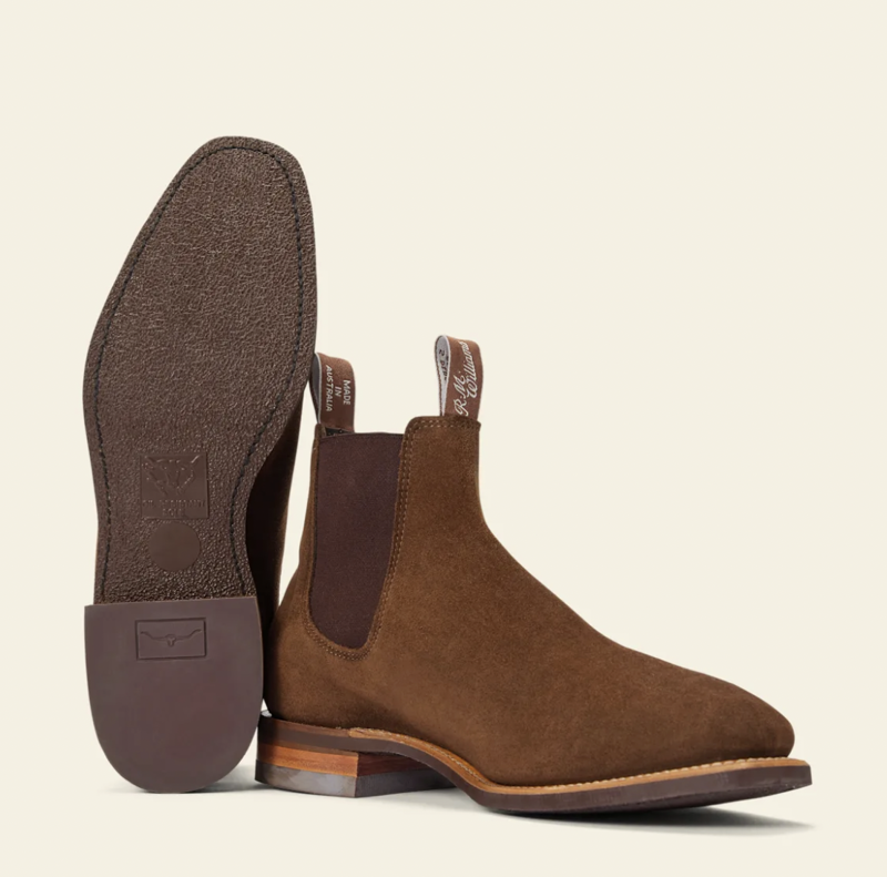 R.M Williams Comfort Craftsman Suede Boots - Dark Cedar-1