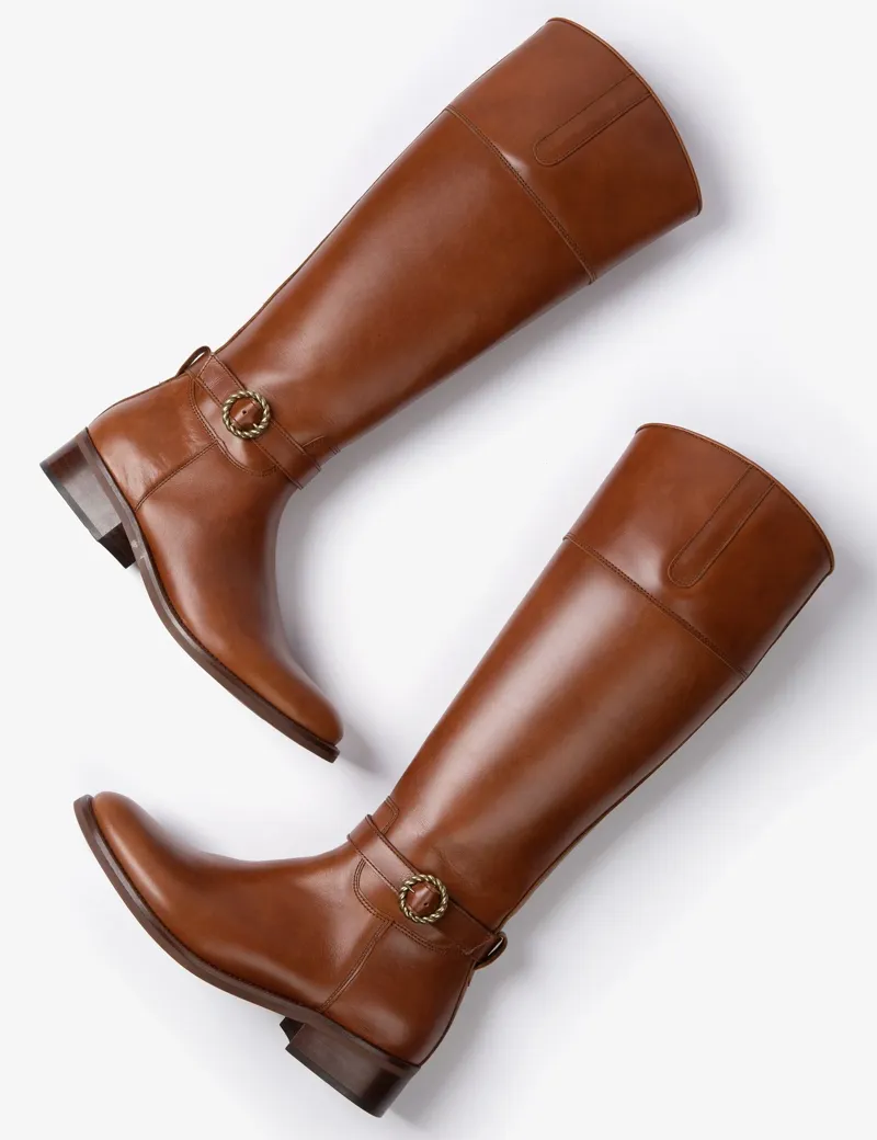 Penelope Chilvers Slad Leather Boot - Tan-2