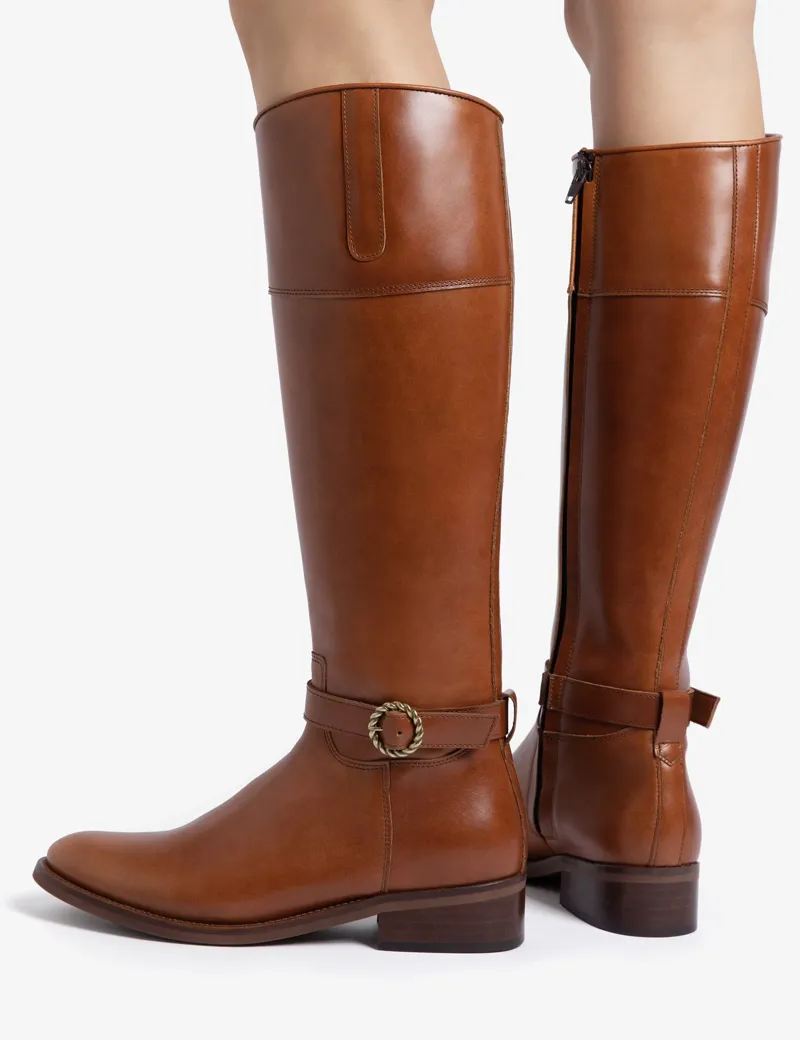 Penelope Chilvers Slad Leather Boot - Tan-3