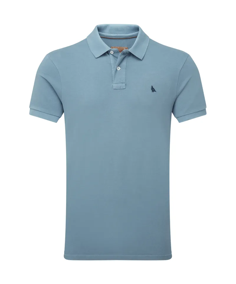 Scheffel St Ives Dyed Polo - Dark Pigeon Blue