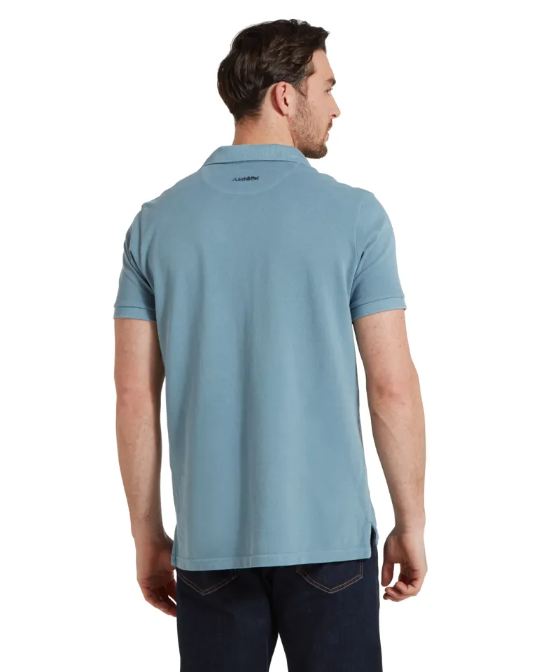 Scheffel St Ives Dyed Polo - Dark Pigeon Blue-2