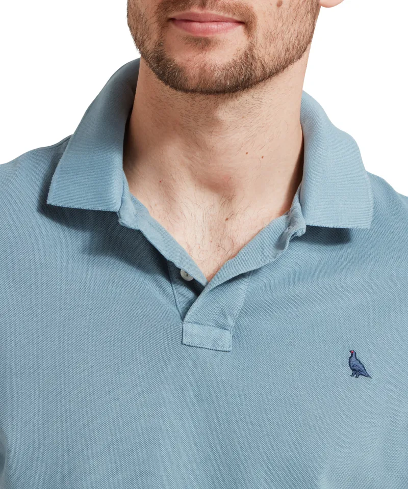 Scheffel St Ives Dyed Polo - Dark Pigeon Blue-3