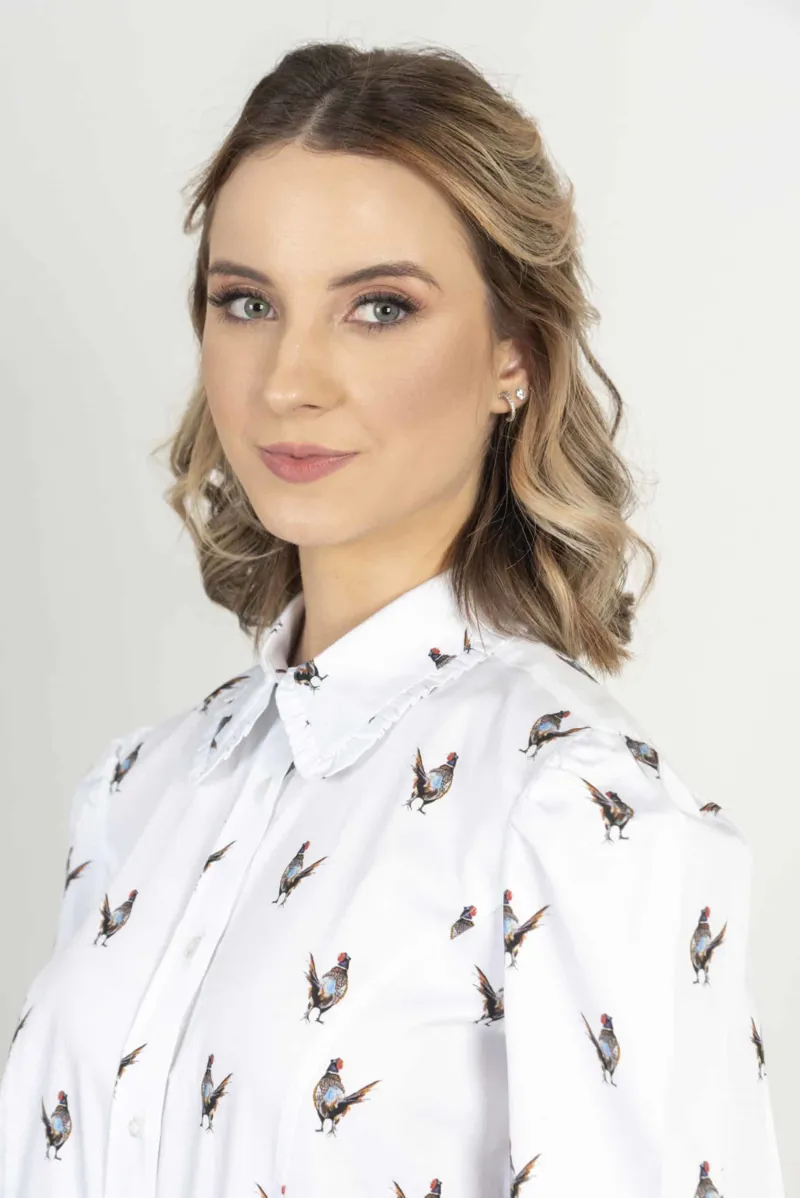Hartwell Sue Shirt - Blue Pheasants-1