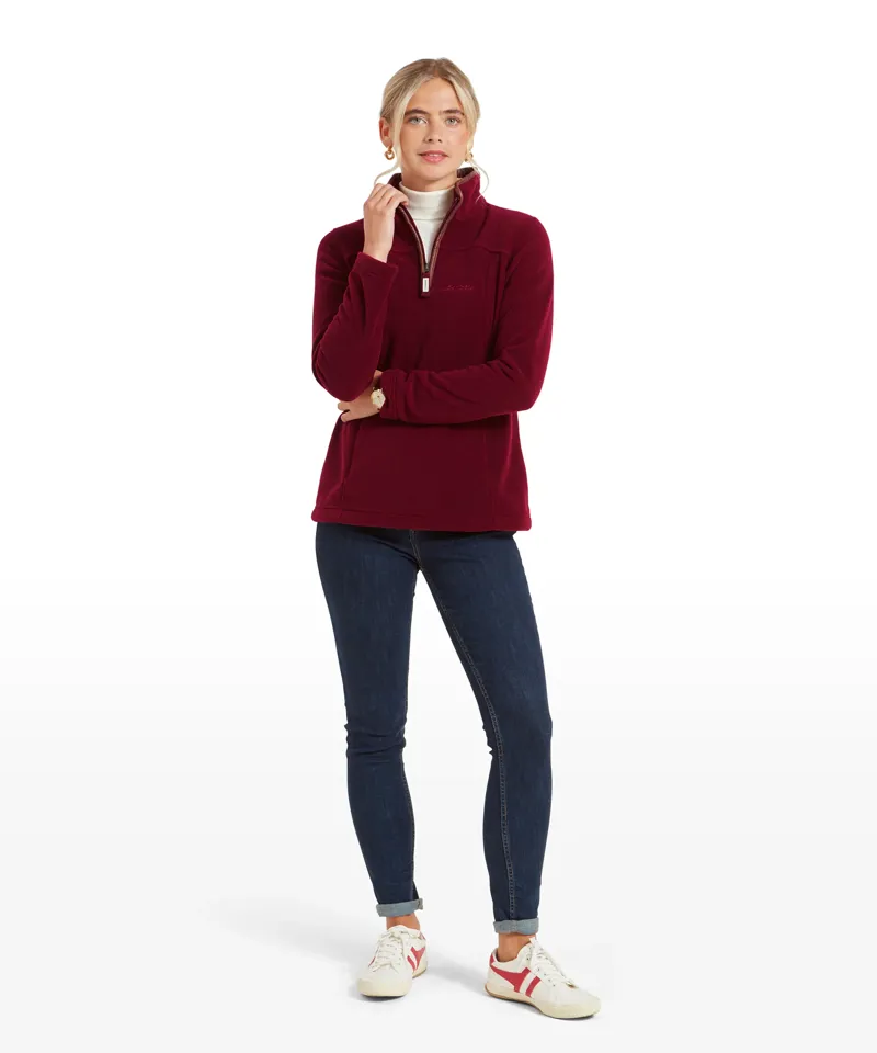 Schoffel Ladies Tilton 1/4 Zip Fleece - Claret-1