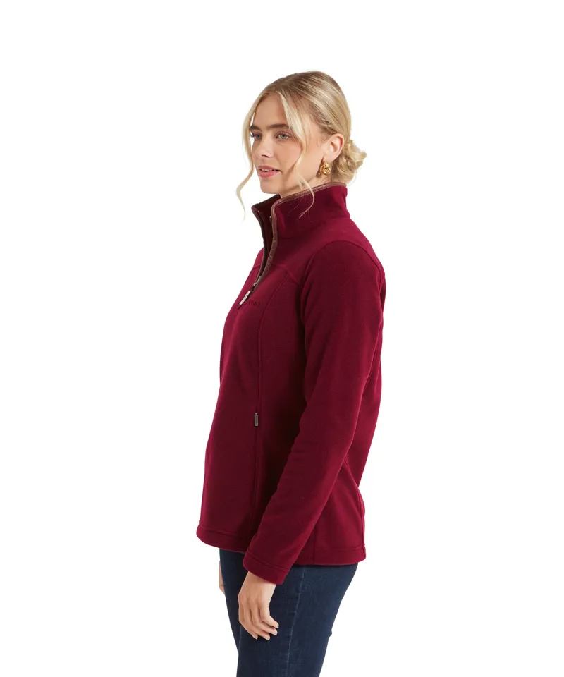 Schoffel Ladies Tilton 1/4 Zip Fleece - Claret-2