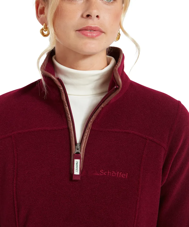 Schoffel Ladies Tilton 1/4 Zip Fleece - Claret-5