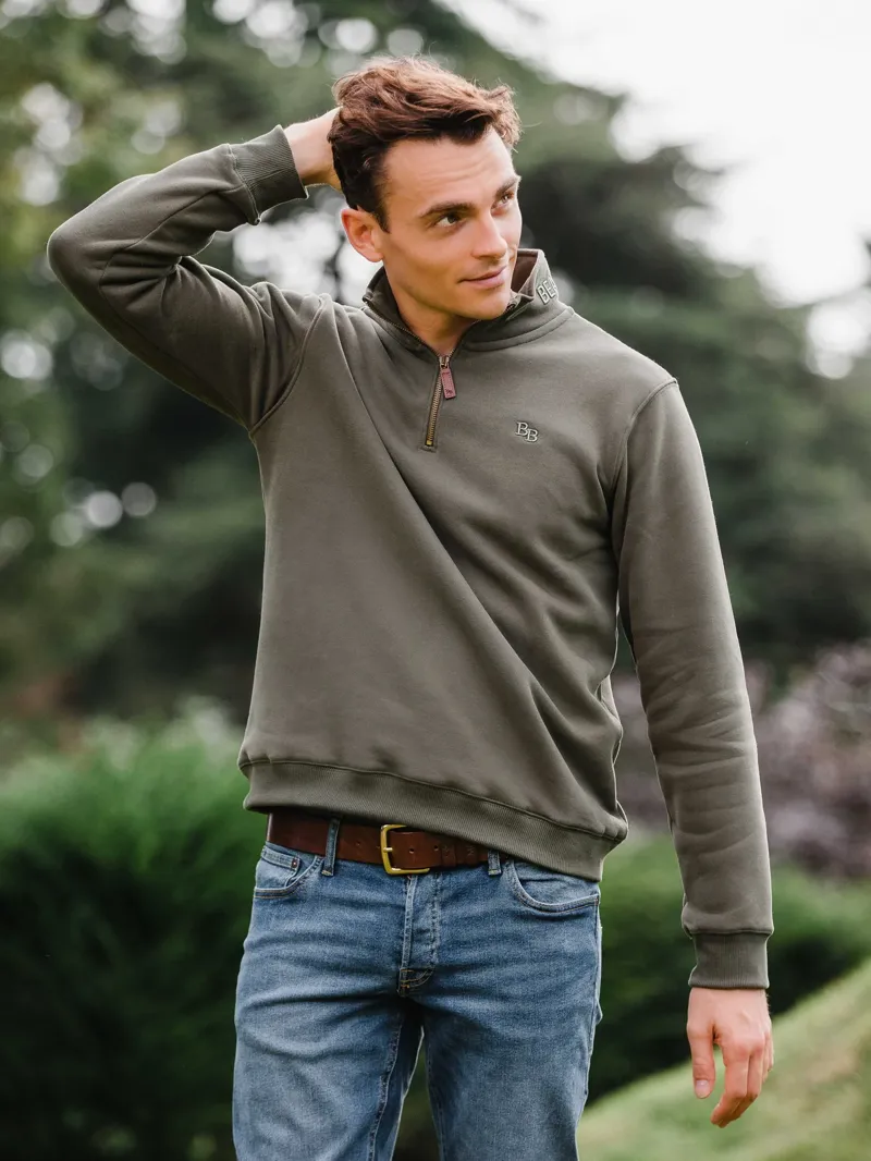 Beaumont and Bear Tuckenhay Unisex 1/4 Zip - Khaki-3