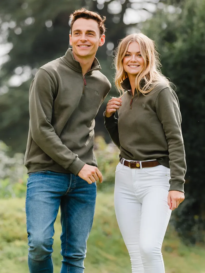 Beaumont and Bear Tuckenhay Unisex 1/4 Zip - Khaki-4