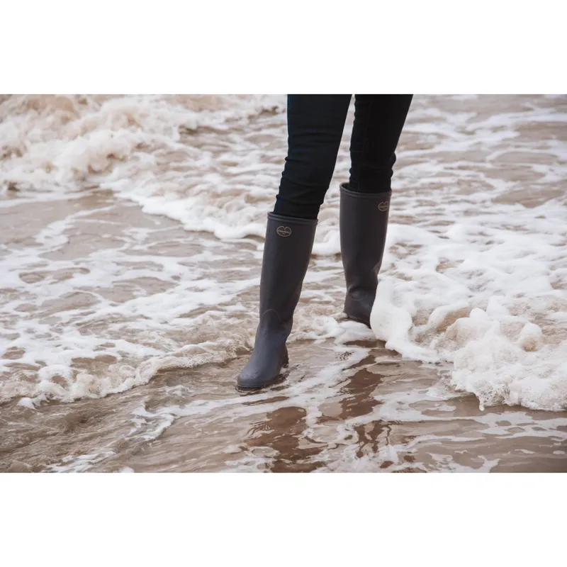 Le Chameau Ladies Iris Jersey Lined Wellington Boots - Blue Fonce-5