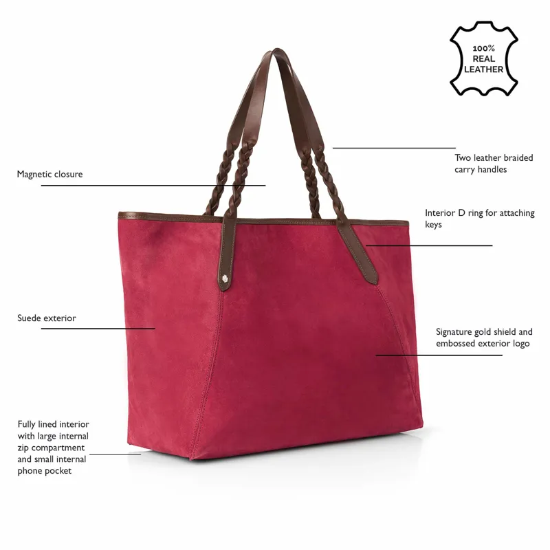 Fairfax and Favor Burford Tote Bag Raspberry-4