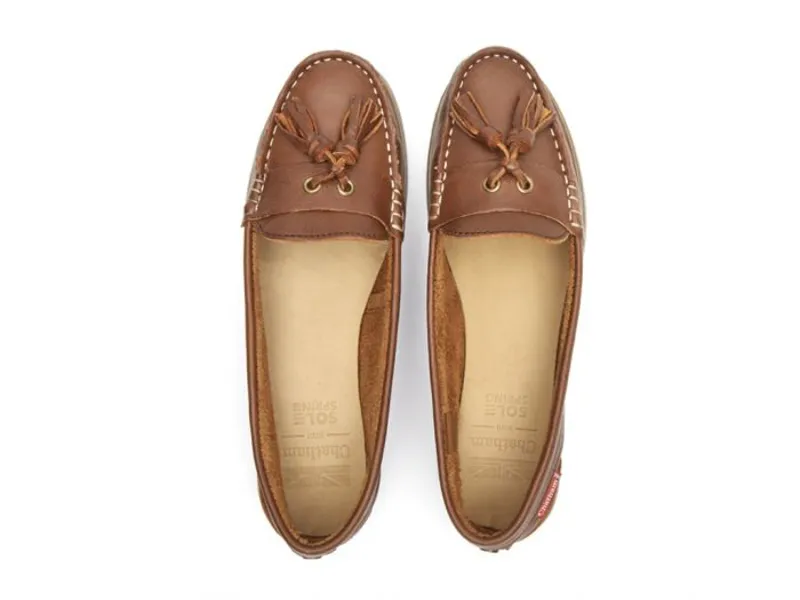 Chatham Ladies Arora Tassel Loafer Brown-2