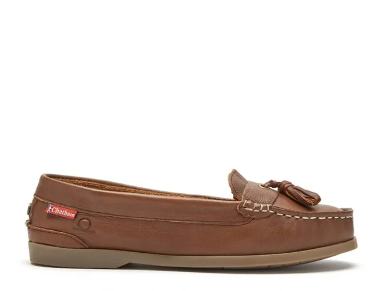 Chatham Ladies Arora Tassel Loafer Brown-1