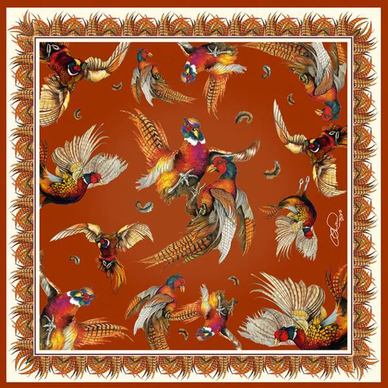 Clare Haggas Russet Turf War Large Scarf-1