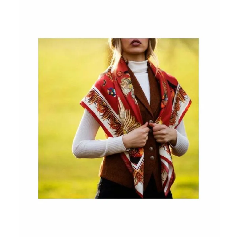 Clare Haggas Russet Turf War Large Scarf-2