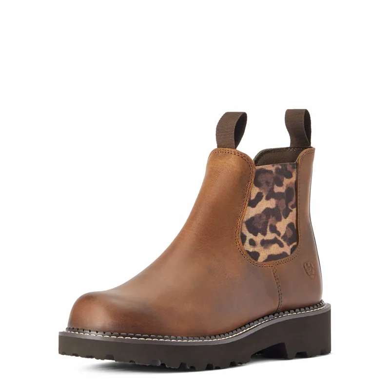 Ariat Fatbaby Twin Gore Boot - Distressed Tan/Leopard-4