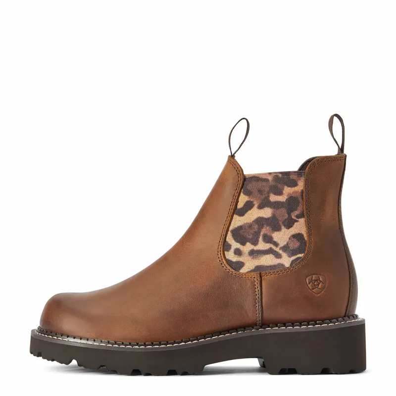 Ariat Fatbaby Twin Gore Boot - Distressed Tan/Leopard-3