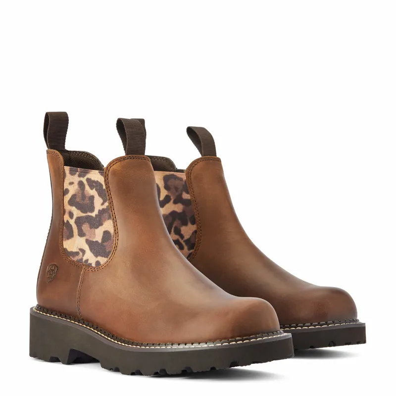 Ariat Fatbaby Twin Gore Boot - Distressed Tan/Leopard