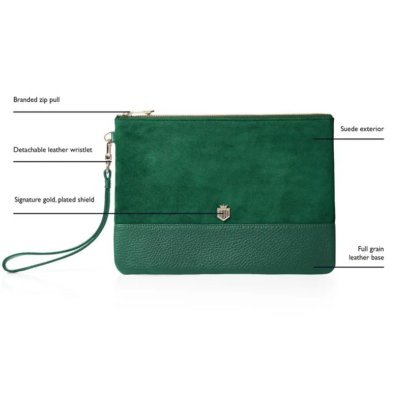Fairfax and Favor Highbury Clutch Bag - Emerald Green-3