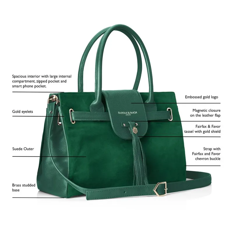 Fairfax and Favor Windsor Bag - Emerald Green-5