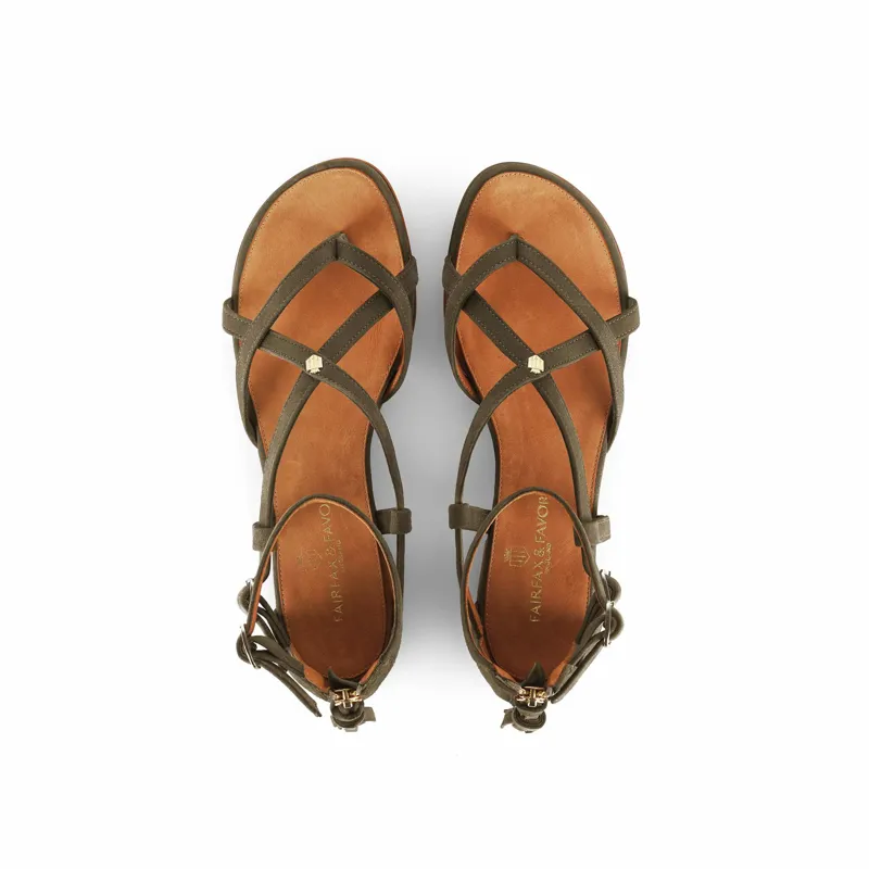 Fairfax and Favor Brancaster Sandal Khaki-1