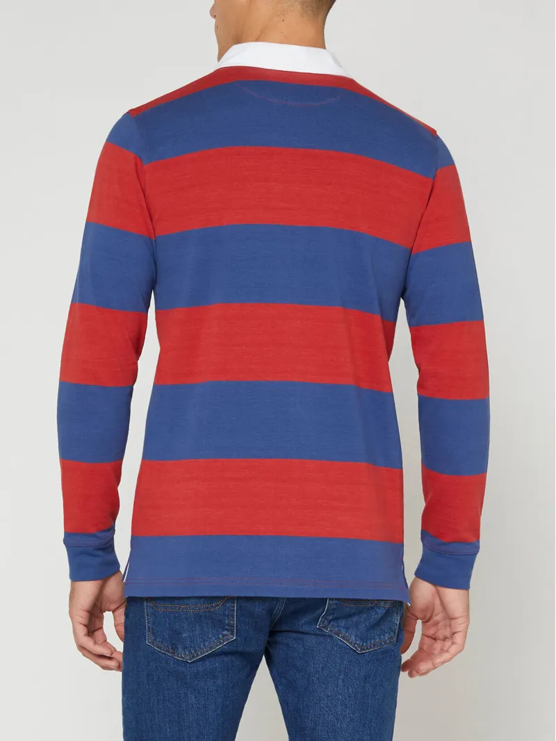 R.M Williams Tweedale Rugby Shirt Blue/Red-2