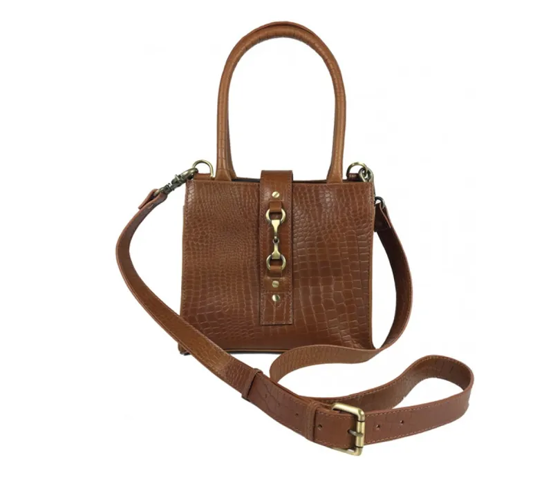 Grays Mini Alice Bag Natural Leather Crocodile Print-1