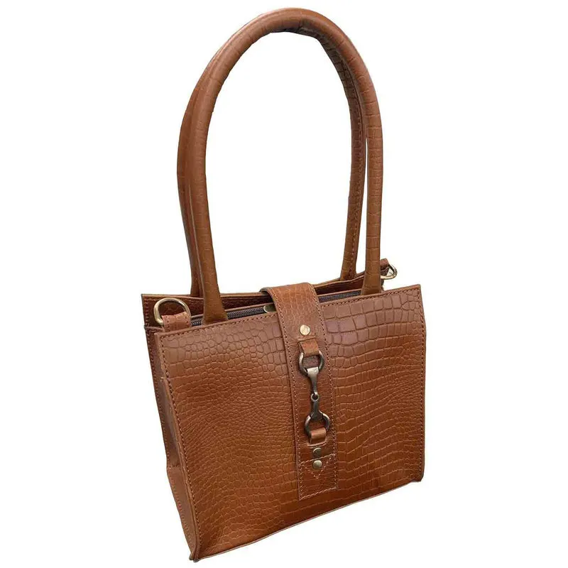 Grays Mini Alice Bag Natural Leather Crocodile Print