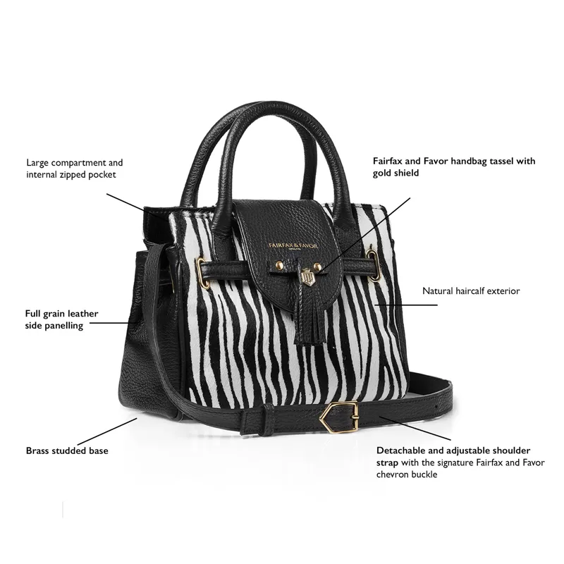 Fairfax and Favor Mini Windsor Bag - Zebra-6