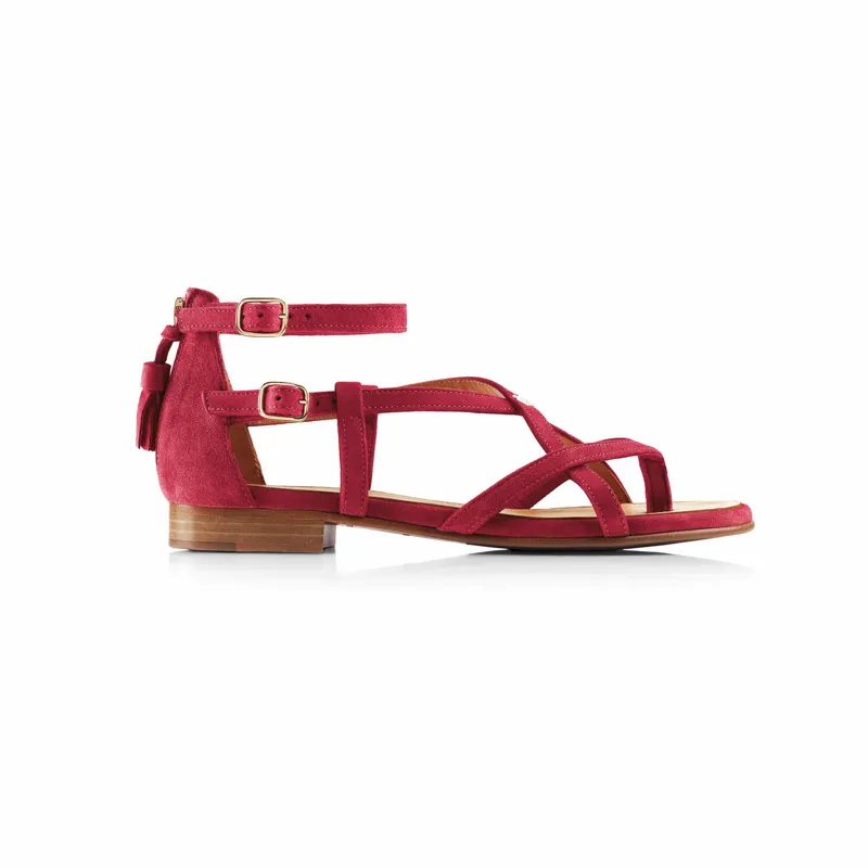 Fairfax and Favor Brancaster Sandal Raspberry-3