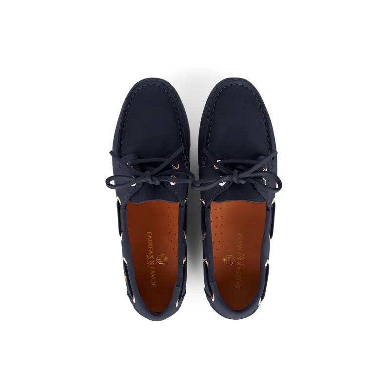Fairfax and Favor Salcombe Deck Shoe - Navy-1