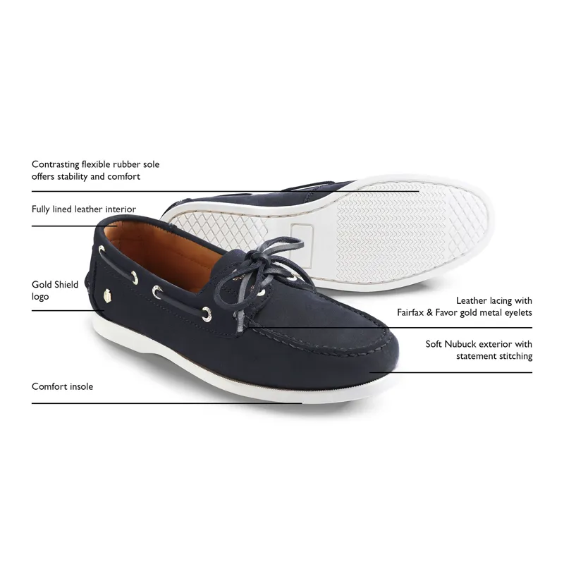 Fairfax and Favor Salcombe Deck Shoe - Navy-5