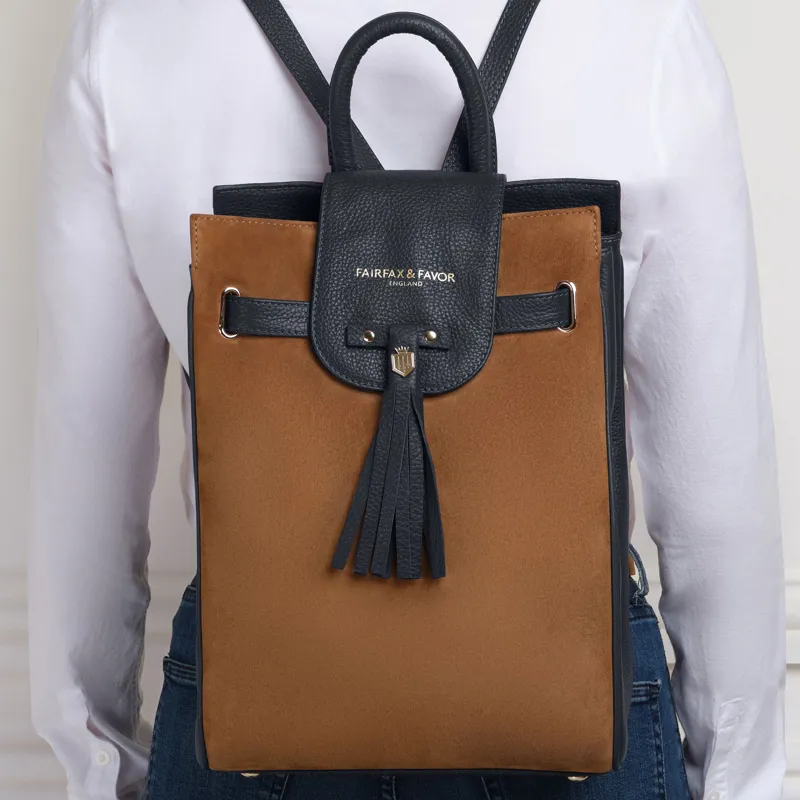 Fairfax and Favor Windsor Backpack - Tan/Navy-2