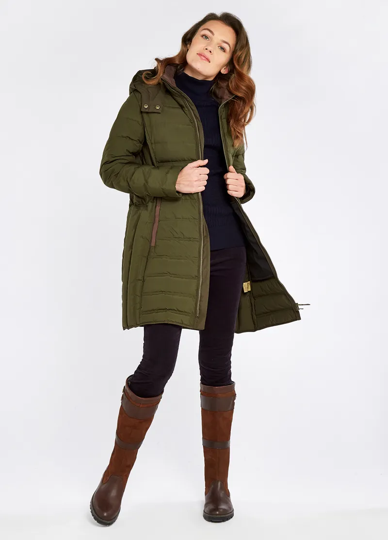 Dubarry Ladies Ballybrophy Quilted Jacket - Olive-1