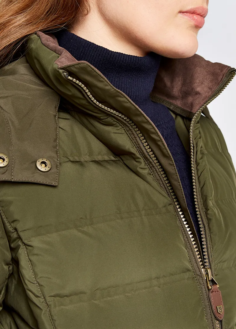 Dubarry Ladies Ballybrophy Quilted Jacket - Olive-3
