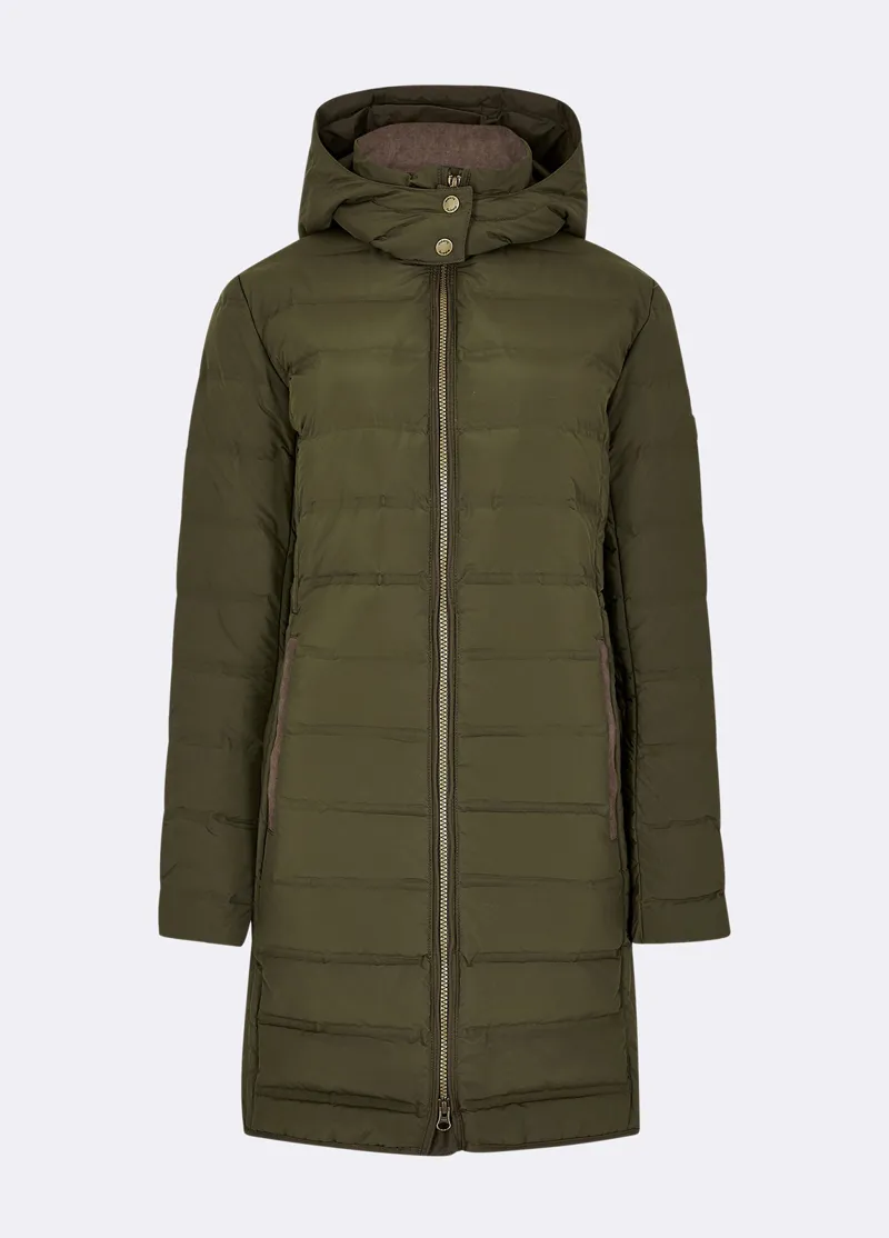 Dubarry Ladies Ballybrophy Quilted Jacket - Olive-4