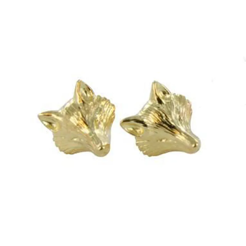 Reeves and Reeves Fox Mask Stud Earrings - Gold