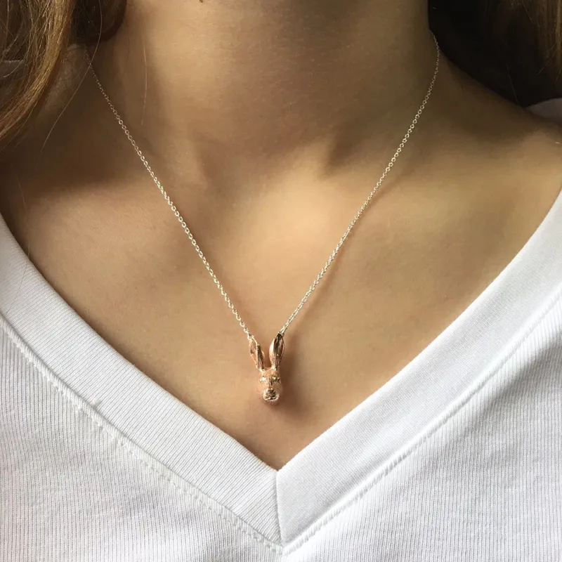 Reeves and Reeves Hare Necklace - Rose Gold-1