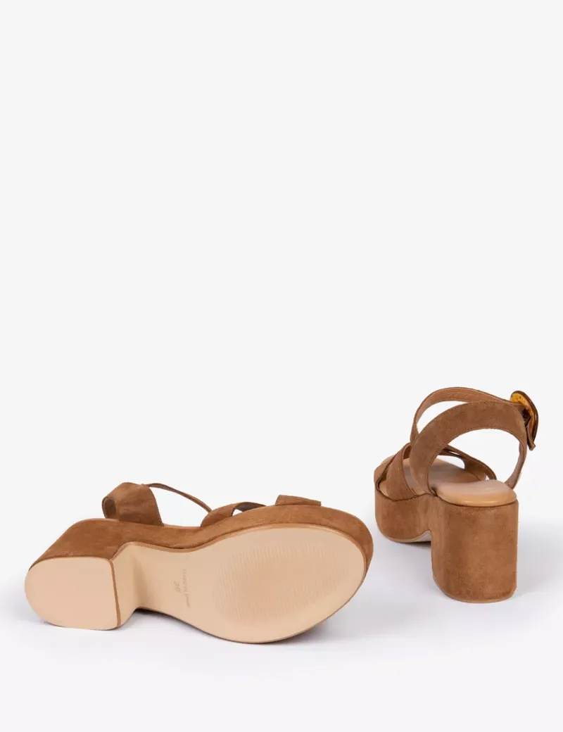 Penelope Chilvers Bella Suede Sandal - Peat-1