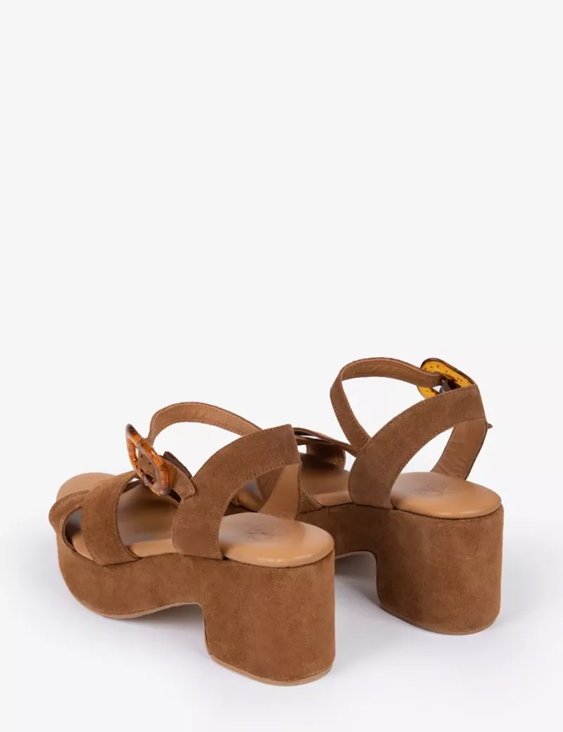 Penelope Chilvers Bella Suede Sandal - Peat-2