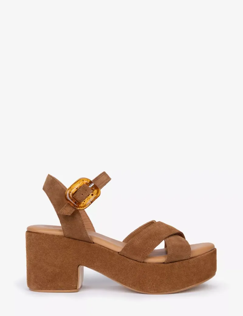 Penelope Chilvers Bella Suede Sandal - Peat-3