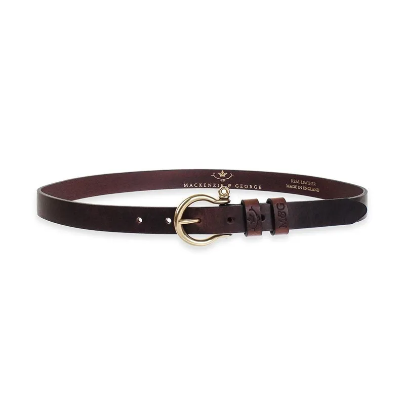 Mackenzie and George Belton Lather Belt - Chocolate