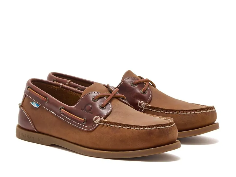 Chatham Mens Bermuda II G2 Leather Deck Shoe - Walnut/Seahorse