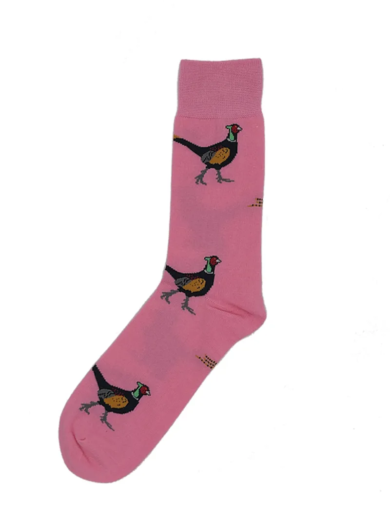 Shuttle Socks Mens Pink Pheasant