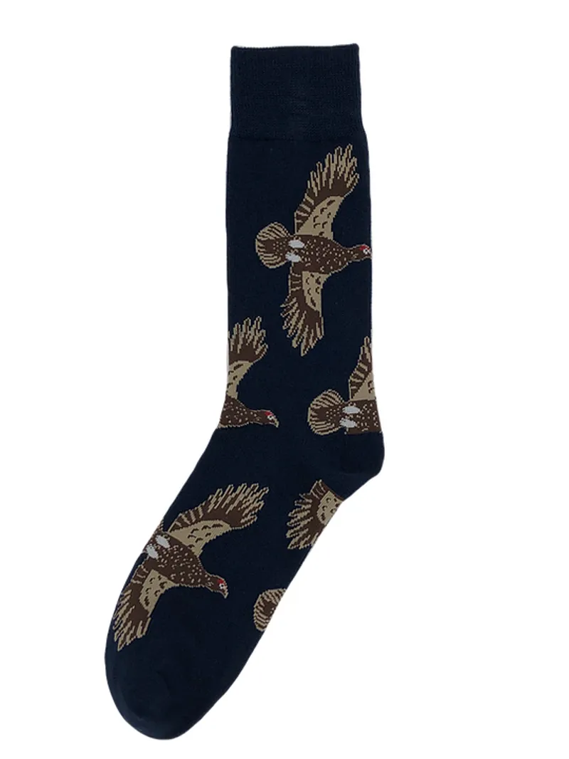 Shuttle Socks Mens Navy Flying Grouse
