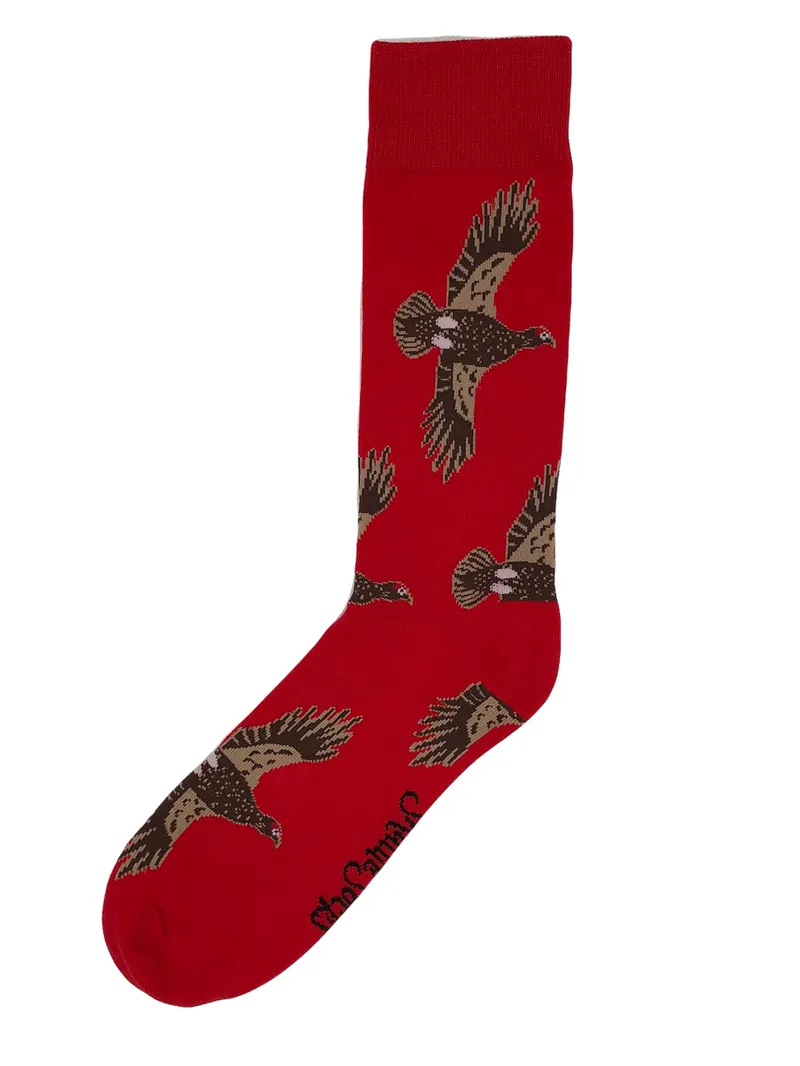 Shuttle Socks Mens Red Flying Grouse
