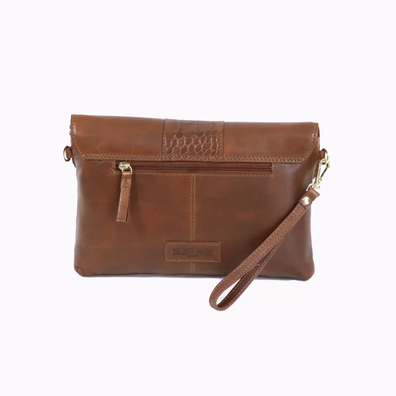 Hicks and Hides Bibury Cartridge Bag - Cognac Croc-2