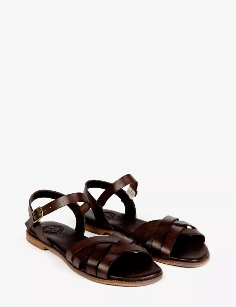 Penelope Chilvers Shepherdess Leather Sandal - Bitter Choc